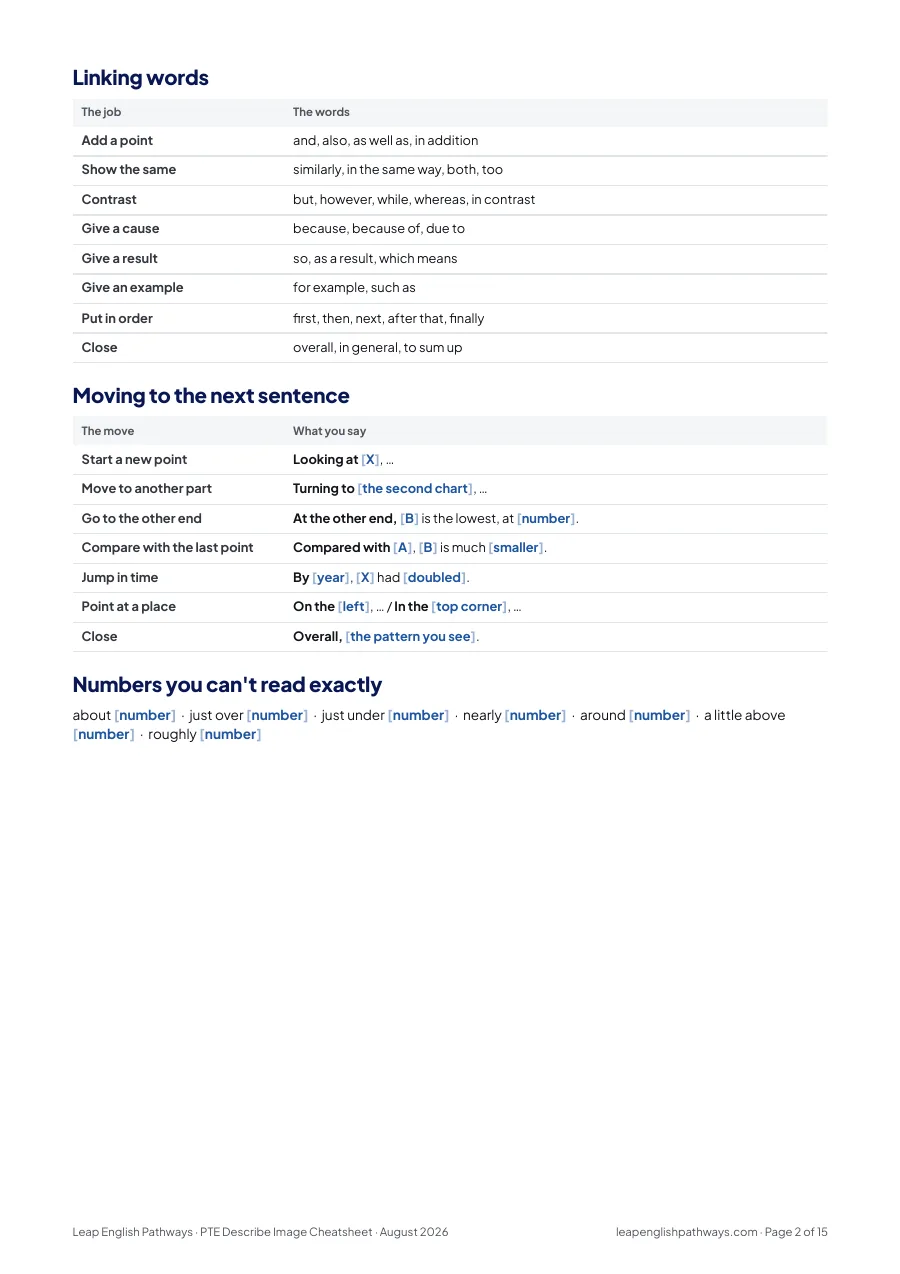 Page 2 of the Describe Image template PDF