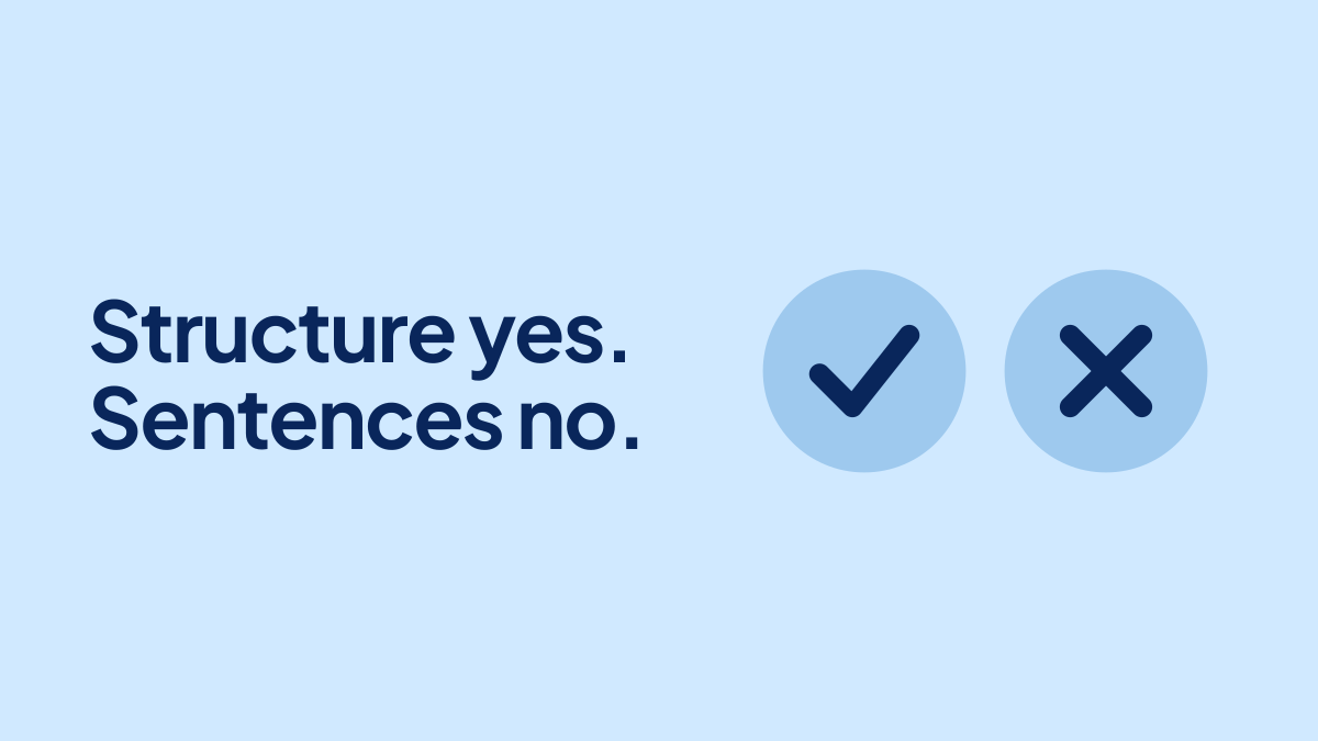 Are templates allowed in PTE? Structure yes. Sentences no.